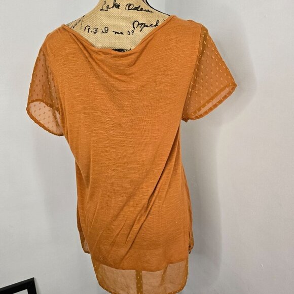 Lucky Brand Slouchy Semi Sheer T-shirt Orange - Picture 3 of 10